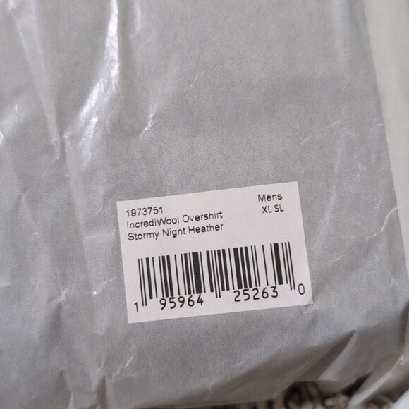 NWT Prana IncrediWool Overshirt Stormy Night Heather Jacket Blue Grey XL Slim - Picture 6 of 9